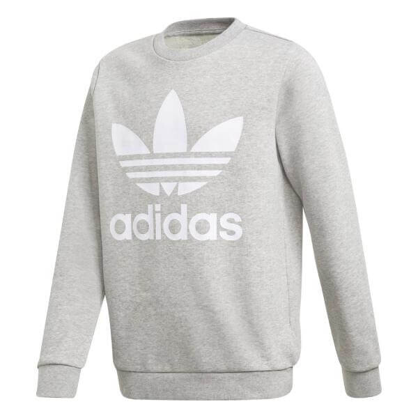 

Толстовка Adidas Kids Trefoil Crew, серый меланж