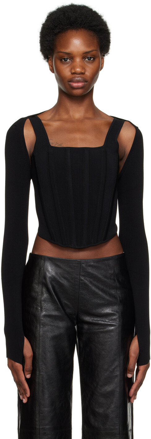 

Черный корсет и кардиган с пуантелями Dion Lee