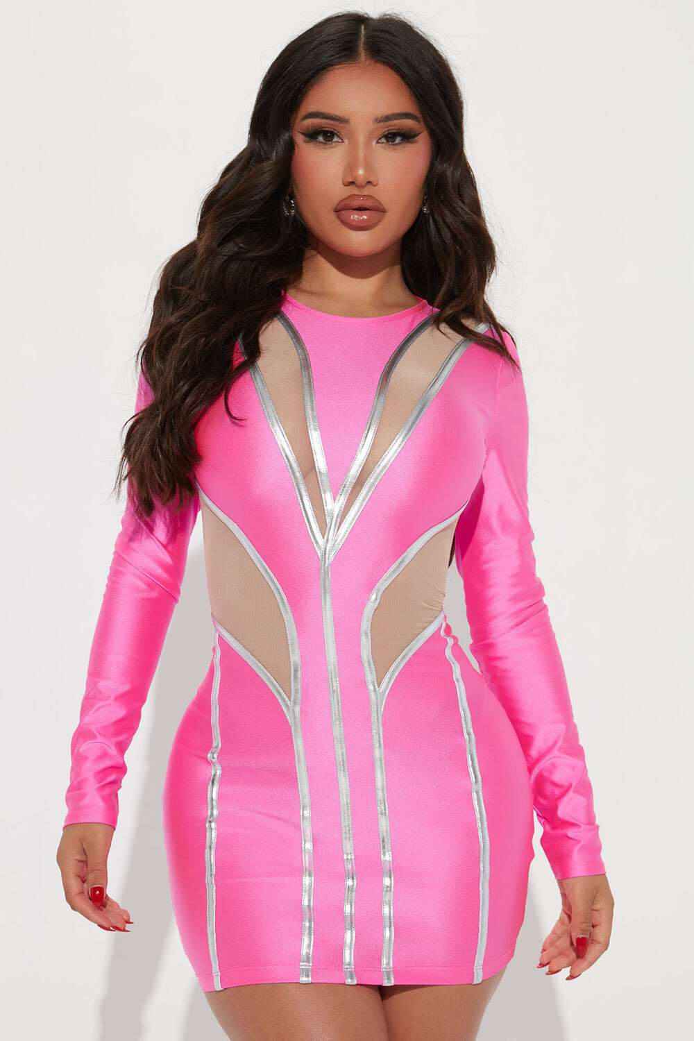 

Мини платье Fashion Nova D8237, розовый