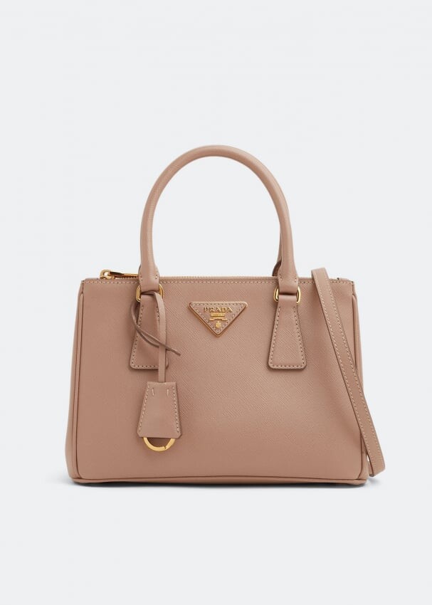 

Сумка PRADA Galleria small leather bag, бежевый