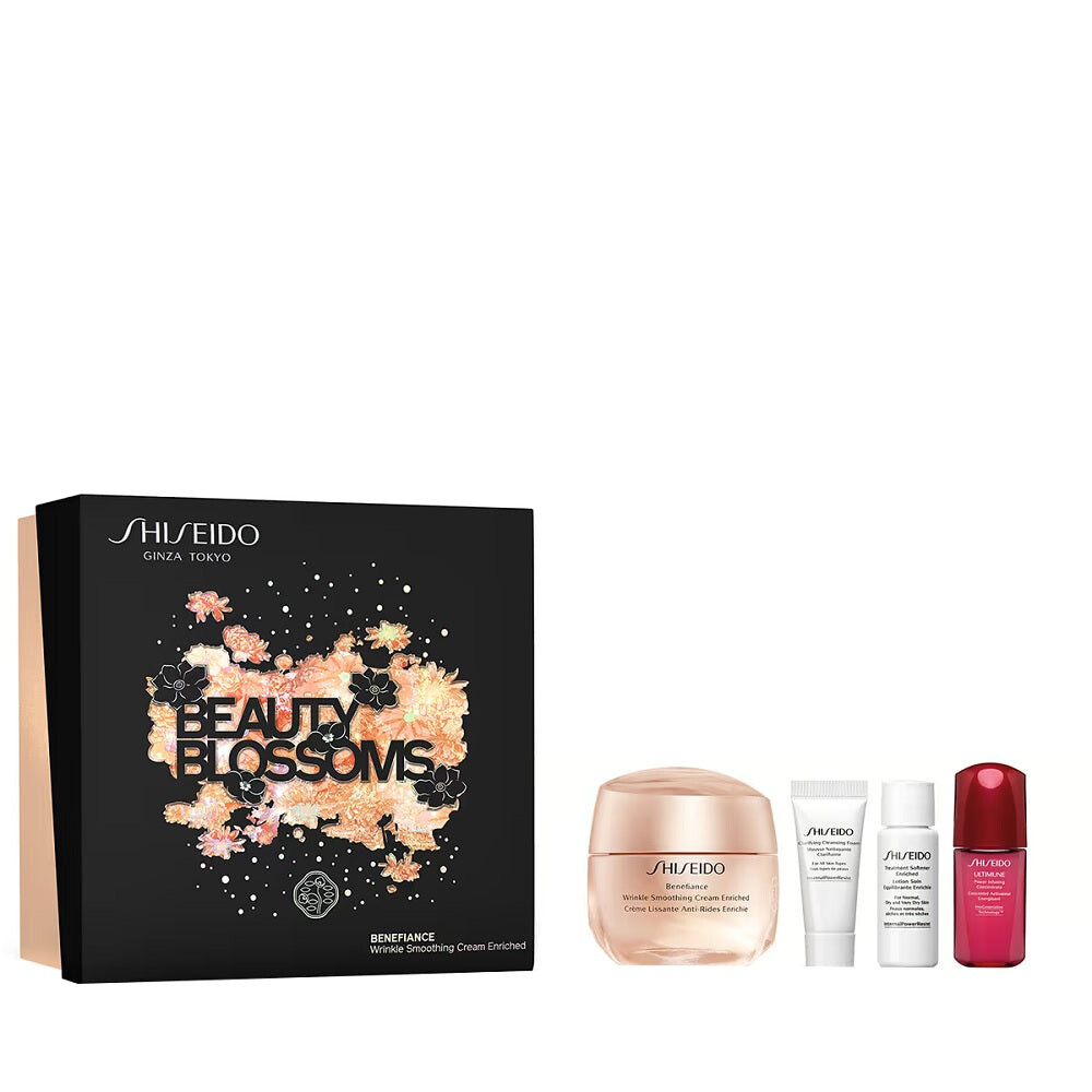 

Shiseido Набор Beauty Blossoms Benefiance Обогащенный крем для разглаживания морщин 50 мл + Ультимун Инфузионный концентрат 10 мл + Обогащенный смягчитель для ухода 7 мл + Очищающая пенка для умывания 5 мл