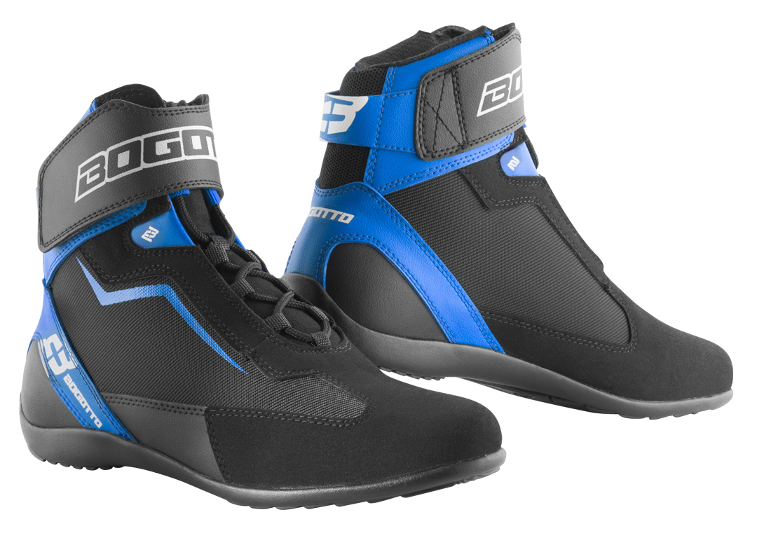 Мотоциклетные ботинки Bogotto Mix с укреплением на лодыжке, черный/синий
