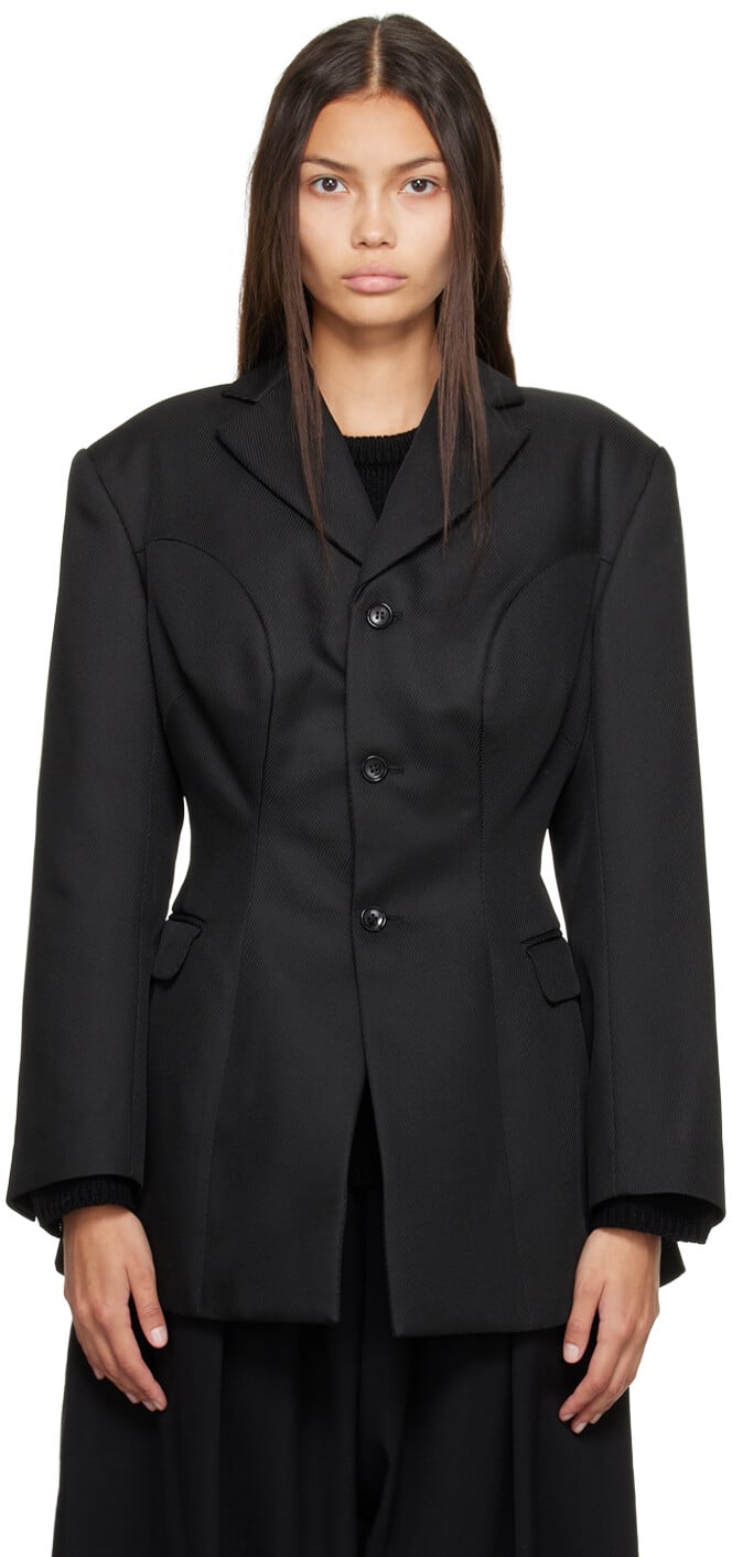 

Черный плотный шерстяной пиджак Comme des Garçons