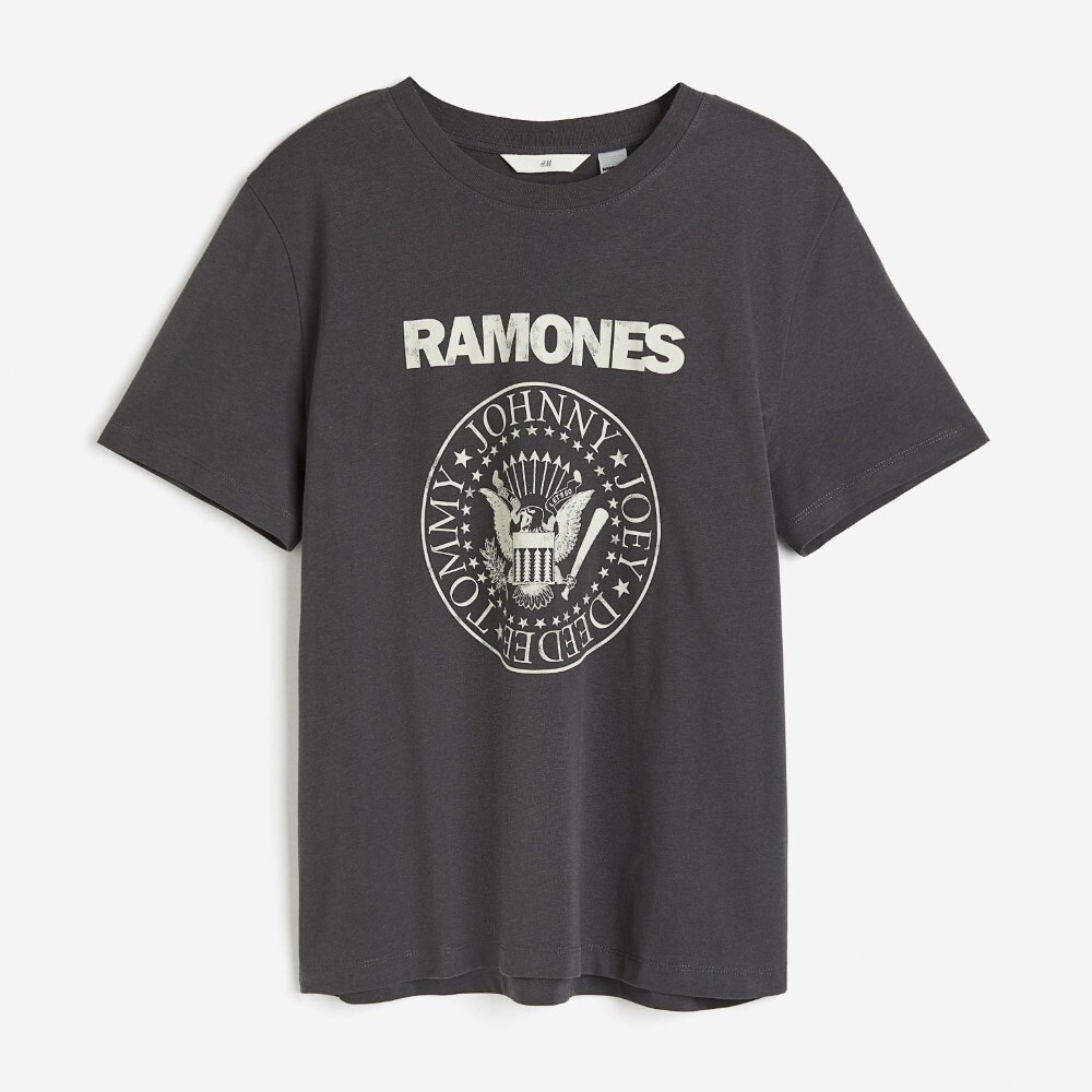 

Футболка H&M Motif Ramones, темно-серый