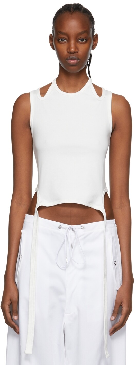 

Белая хлопковая майка Dion Lee