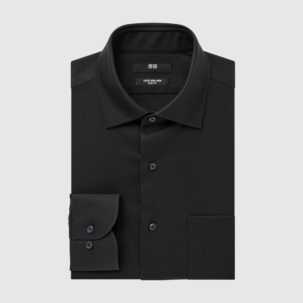 

Облегающая рубашка Uniqlo, черный