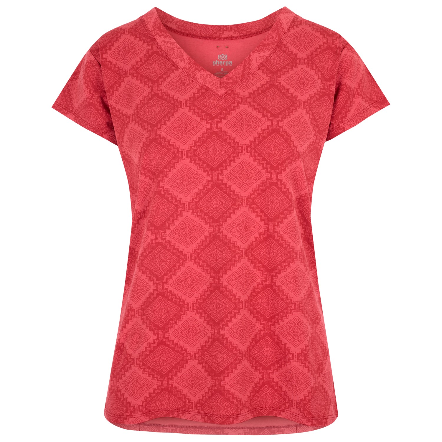Футболка Sherpa Women's Neha V Neck Tee, цвет Mineral Red/Barely There
