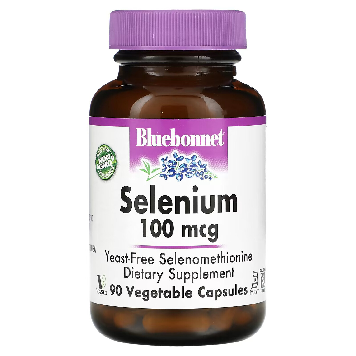 

Bluebonnet Nutrition, селен, 100 мкг, 90 вегетарианских капсул