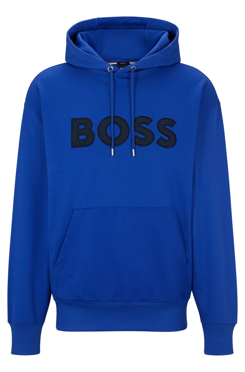

Худи Hugo Boss Organic-cotton Oversize-fit With Logo Appliqué, синий