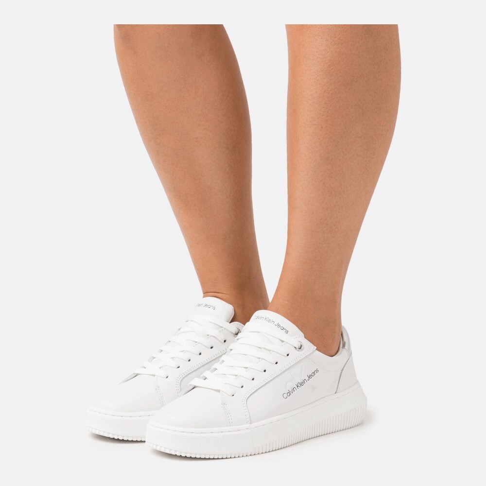 

Кроссовки Calvin Klein Jeans Chunky Cupsole Laceup, белый / серебряный