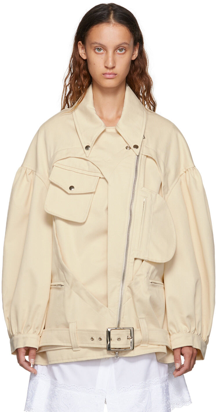 

Удлиненная байкерская куртка Off-White Simone Rocha, Серый