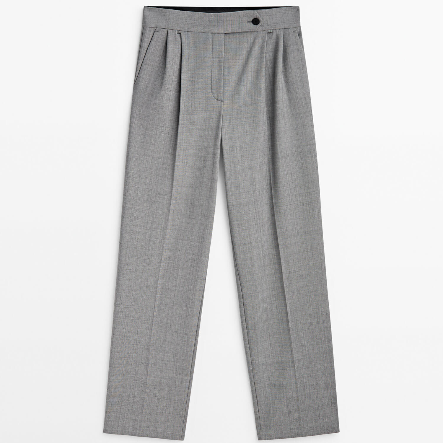 

Брюки Massimo Dutti Fil-À-Fil Carrot Fit Darted Suit, серый