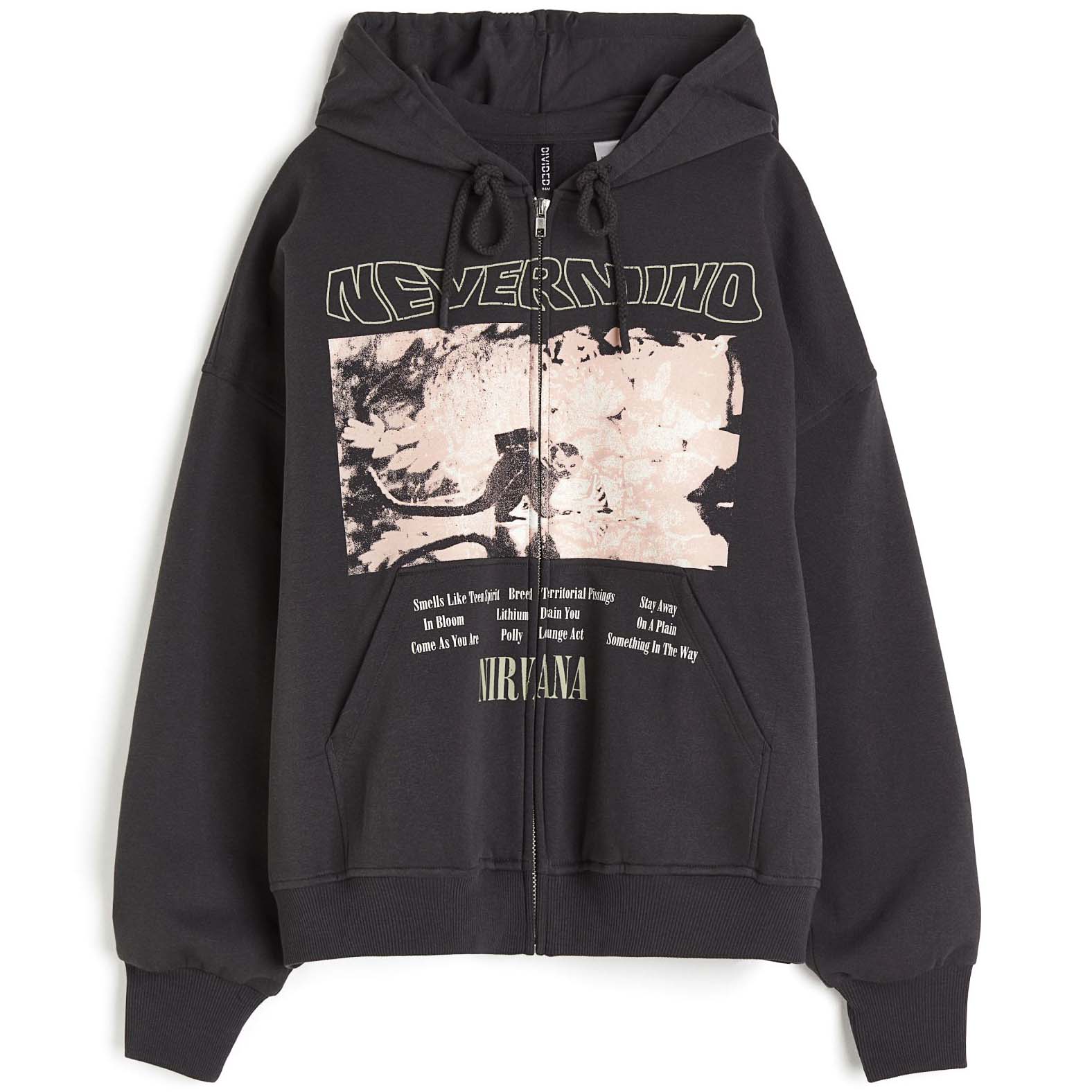 Толстовка H&M Nirvana Oversized Printed Hooded, черный – купить по выгодным  ценам с доставкой из-за рубежа через сервис «CDEK.Shopping»