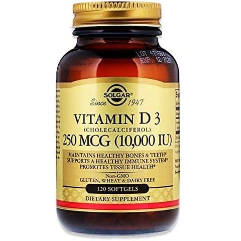 Витамин D 10000МЕ 250 мг Solgar, 120 капсул
