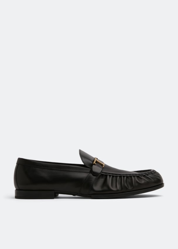цена Лоферы TOD'S Timeless leather loafers, черный