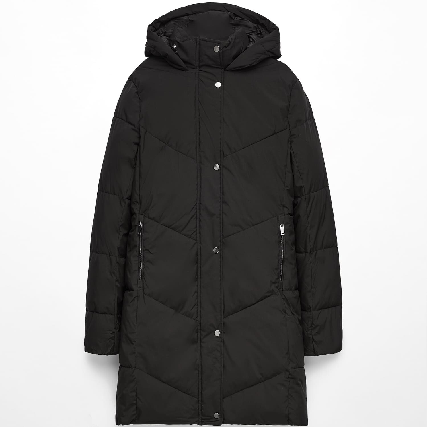 

Куртка Oysho Water-repellent Primaloft Padded Midi, черный