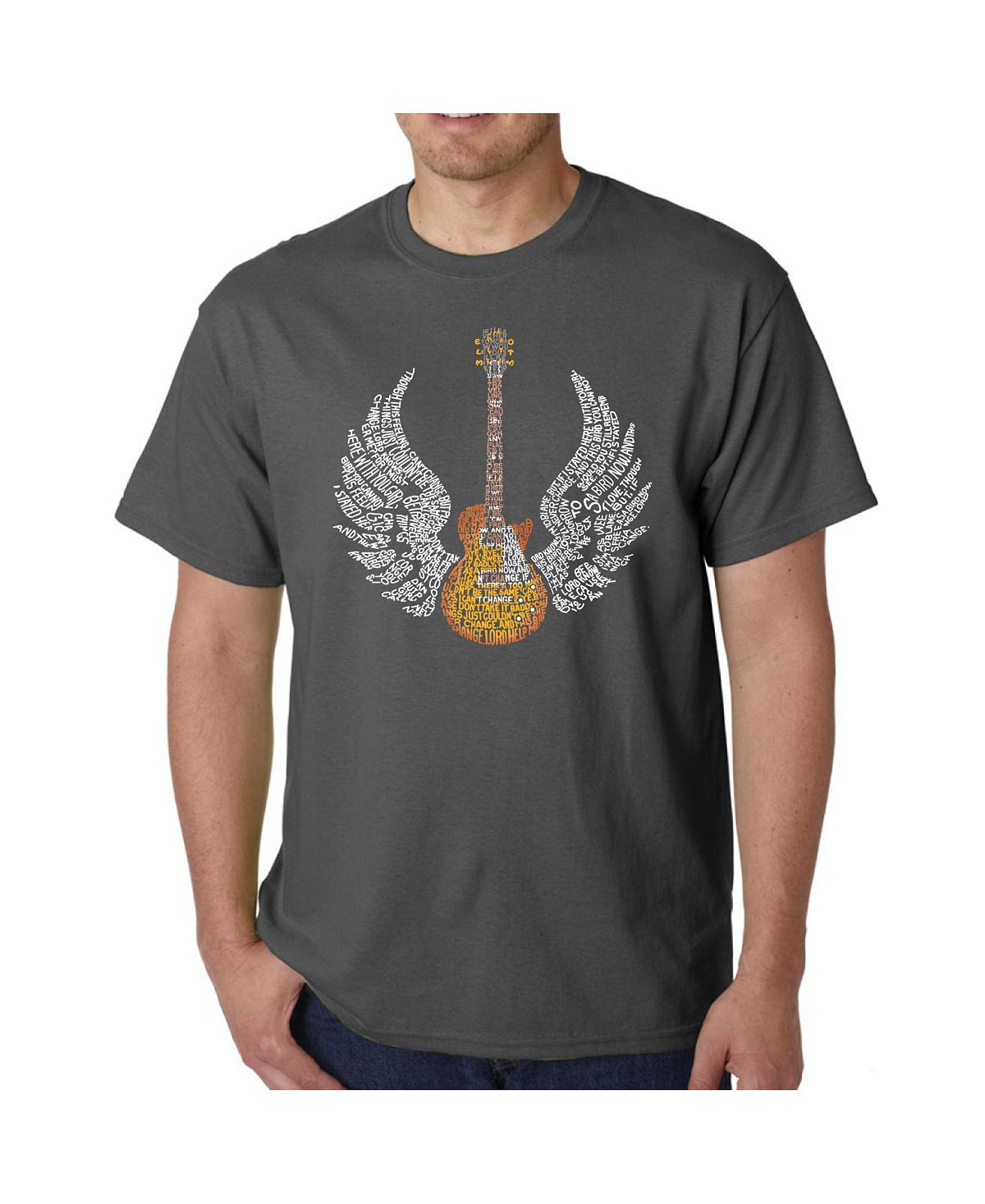 Мужская футболка word art - текст песни freebird LA Pop Art, серый lynyrd skynyrd lynyrd skynyrd 180g limited edition