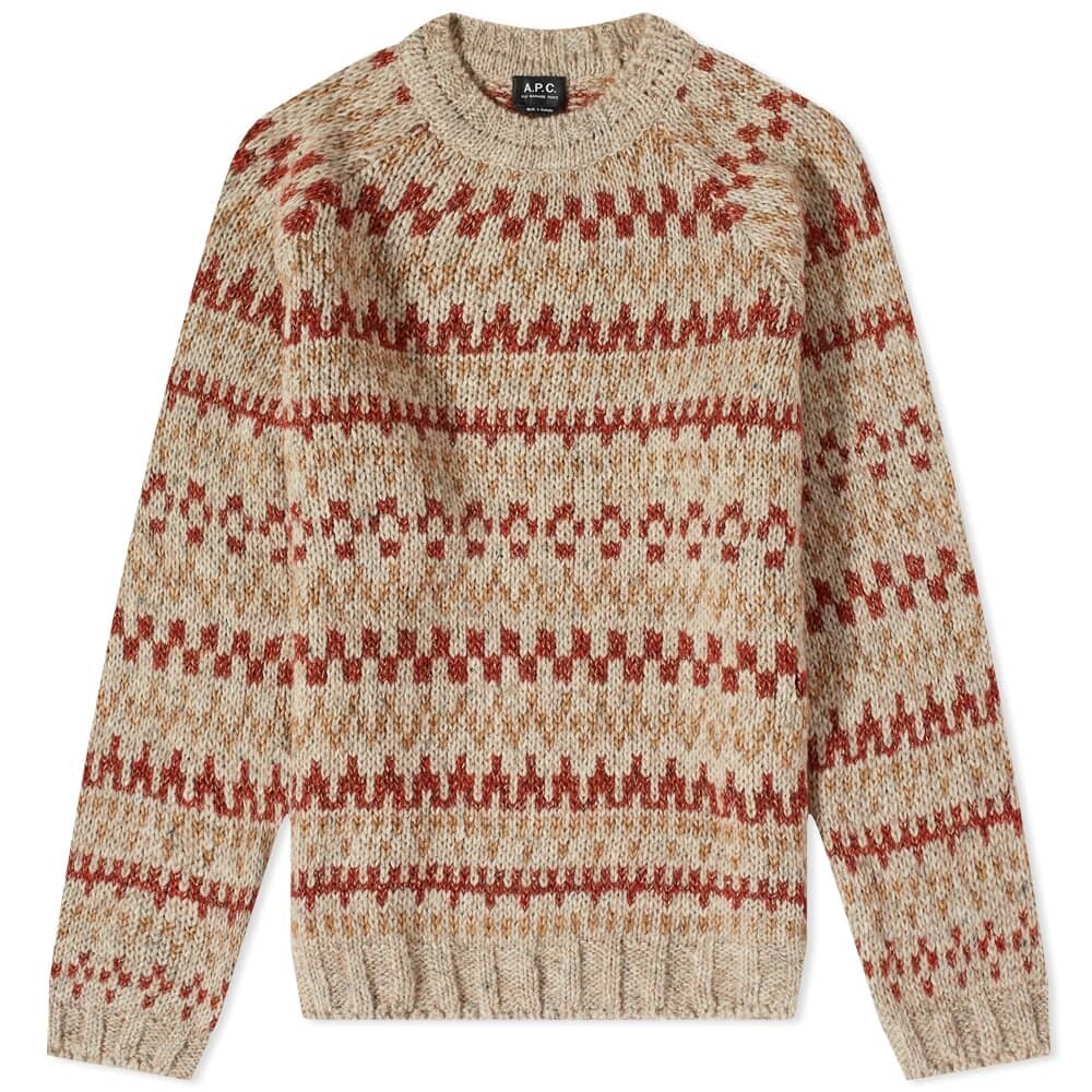 

Джемпер A.P.C. Leonhard Fair Isle Crew Knit, Серый