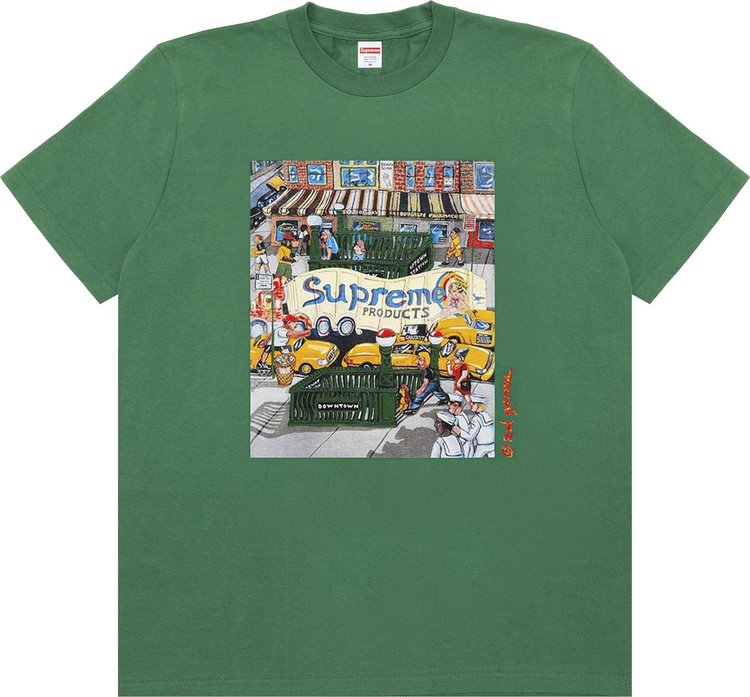 Футболка Supreme Manhattan Tee 'Light Pine', зеленый футболка supreme manhattan tee light pine зеленый