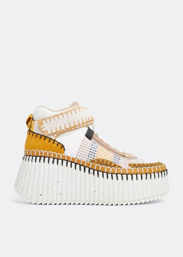

Кроссовки CHLOÉ Nama wedge sneakers, бежевый