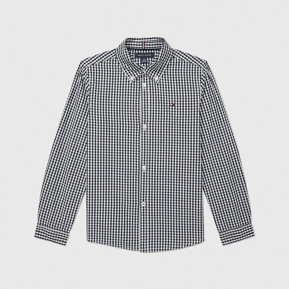 

Рубашка Tommy Hilfiger Big Boys' Gingham, темно-синий/белый
