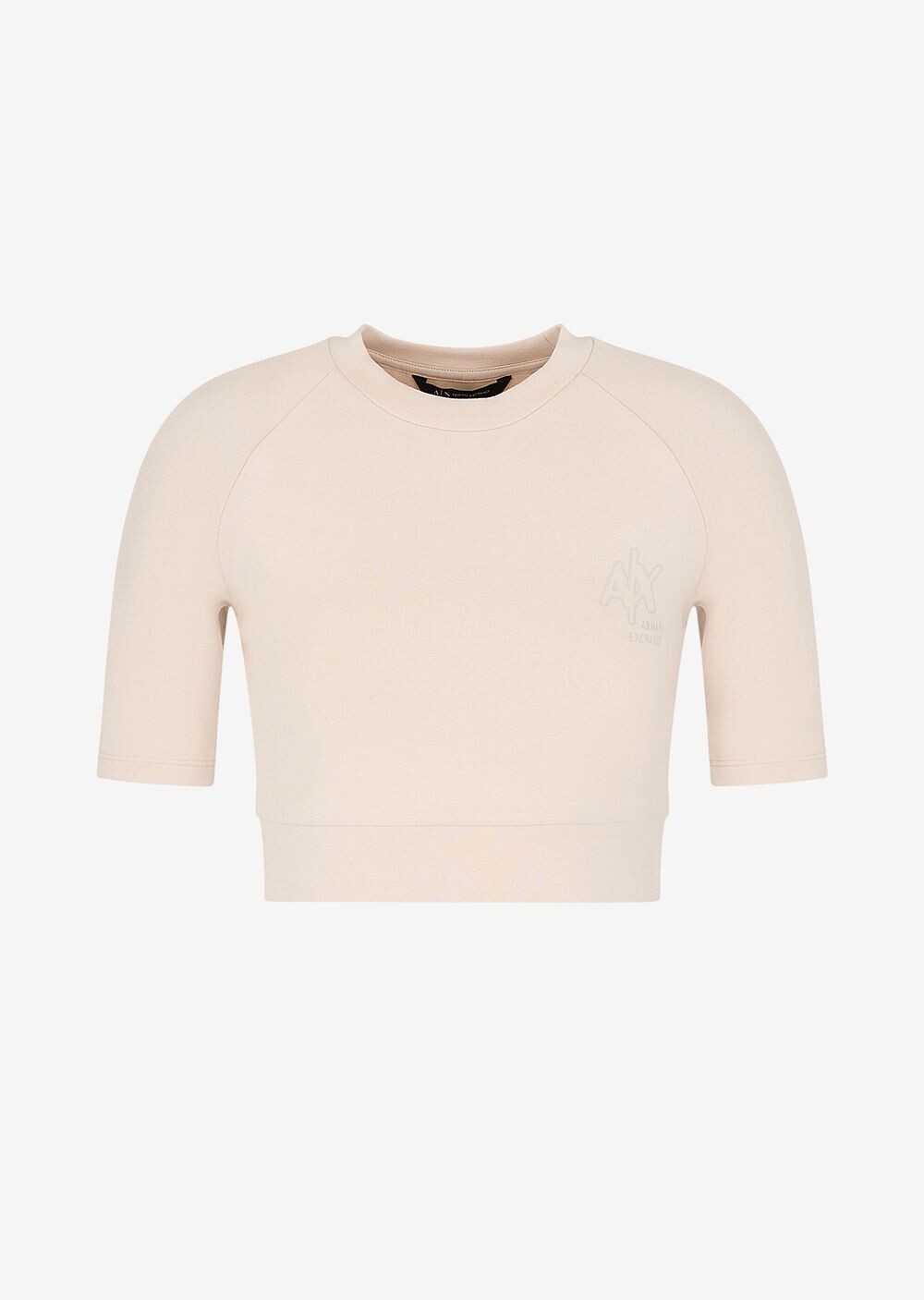 

Укороченная толстовка с интерлоком Soft Touch Armani Exchange, бежевый