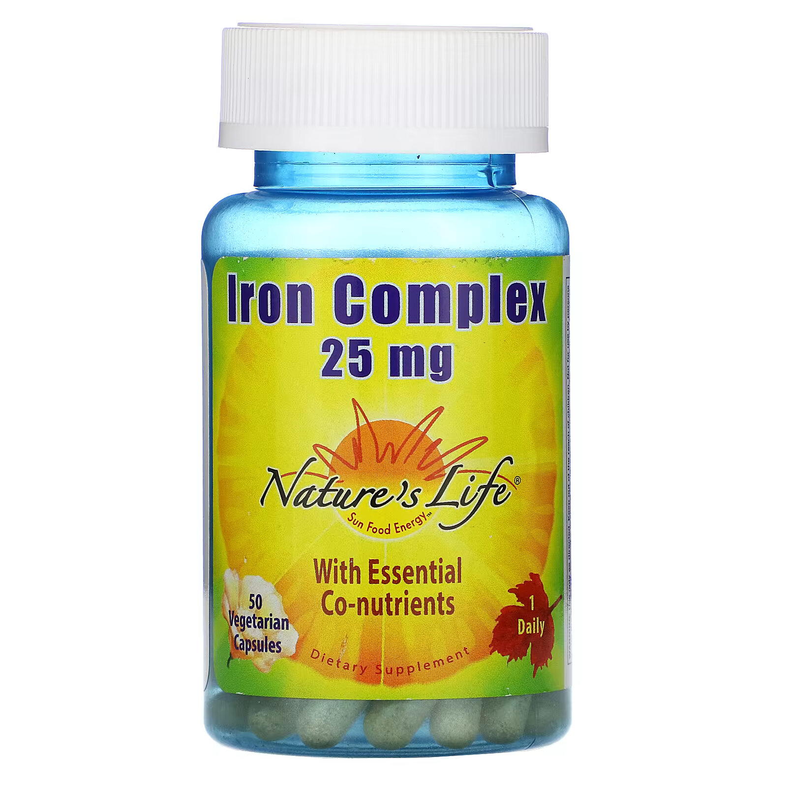 Nature's Life, комплекс железа, 25 мг, 50 вегетарианских капсул nature s life цинк 30 мг 50 вегетарианских капсул