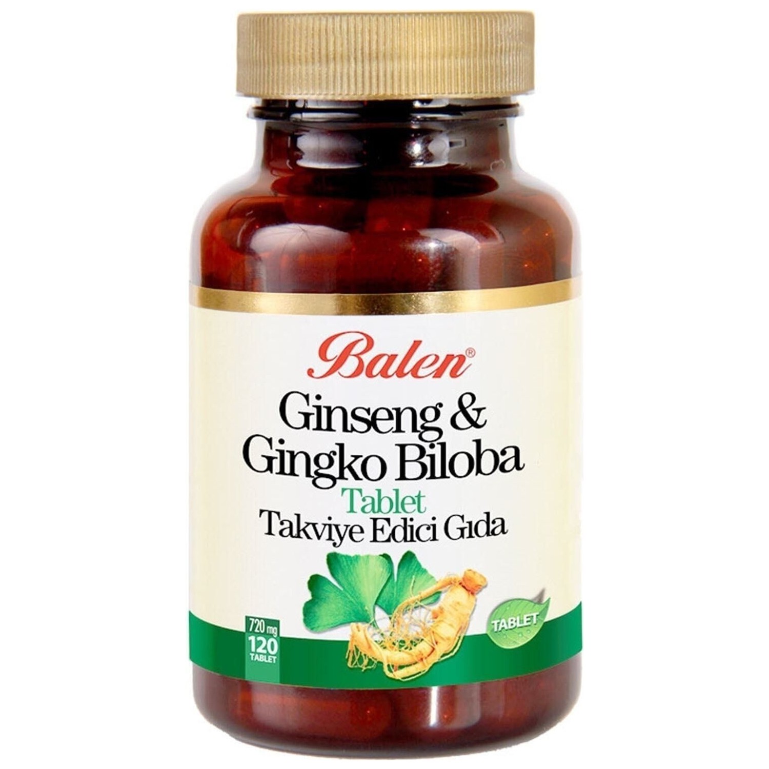 цена Активная добавка Balen Ginseng & Ginkgo Biloba, 120 капсул, 720 мг