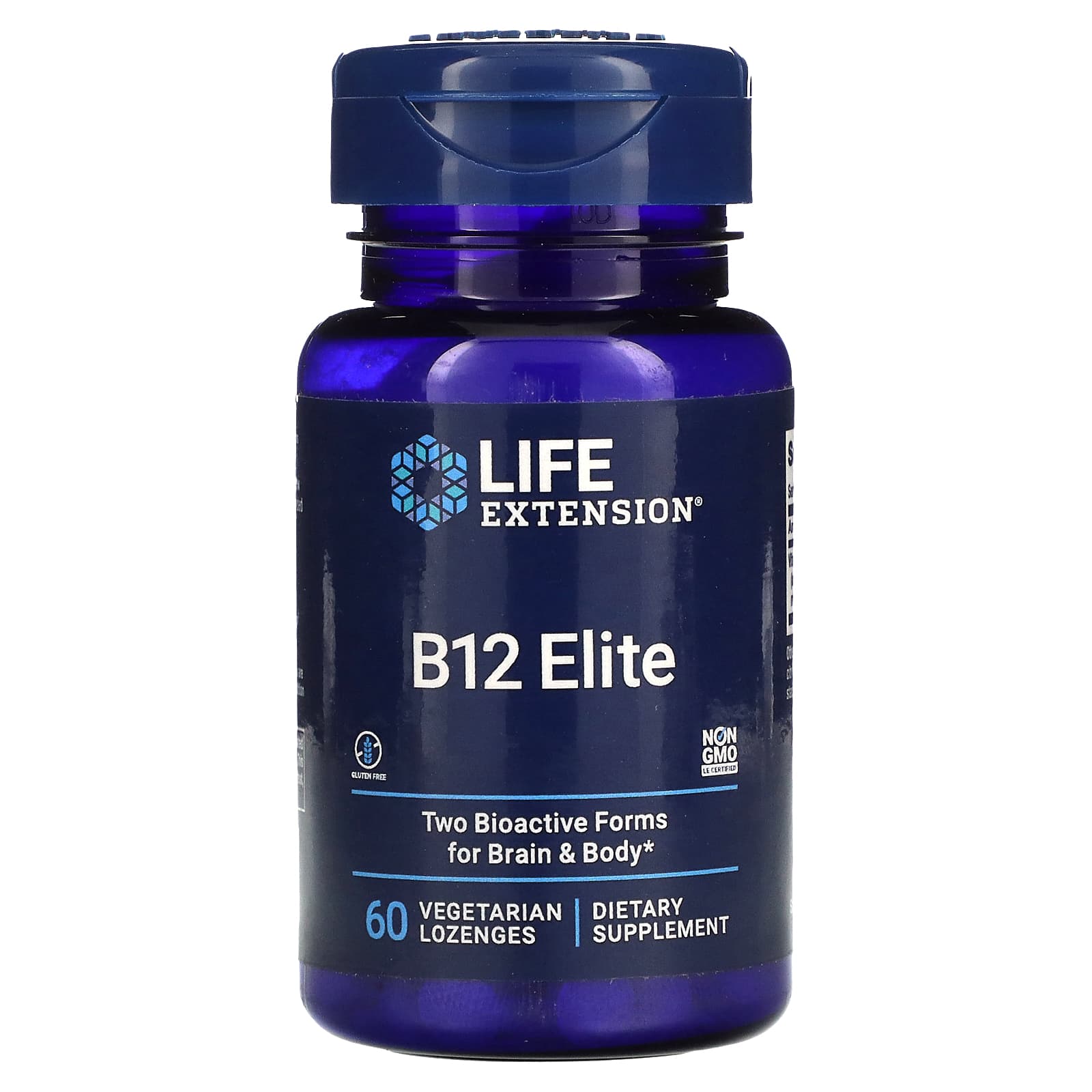 Витамин B12 Life Extension Elite, 60 вегетарианских леденцов витамин с и био кверцетин 60 вегетарианских таблеток life extension