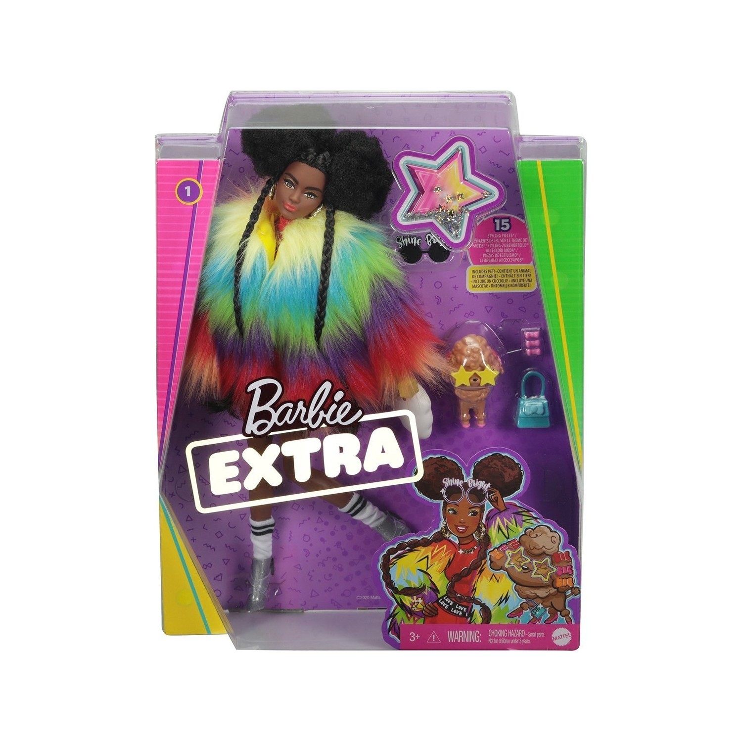 Кукла Barbie Extra в красочной куртке GVR04