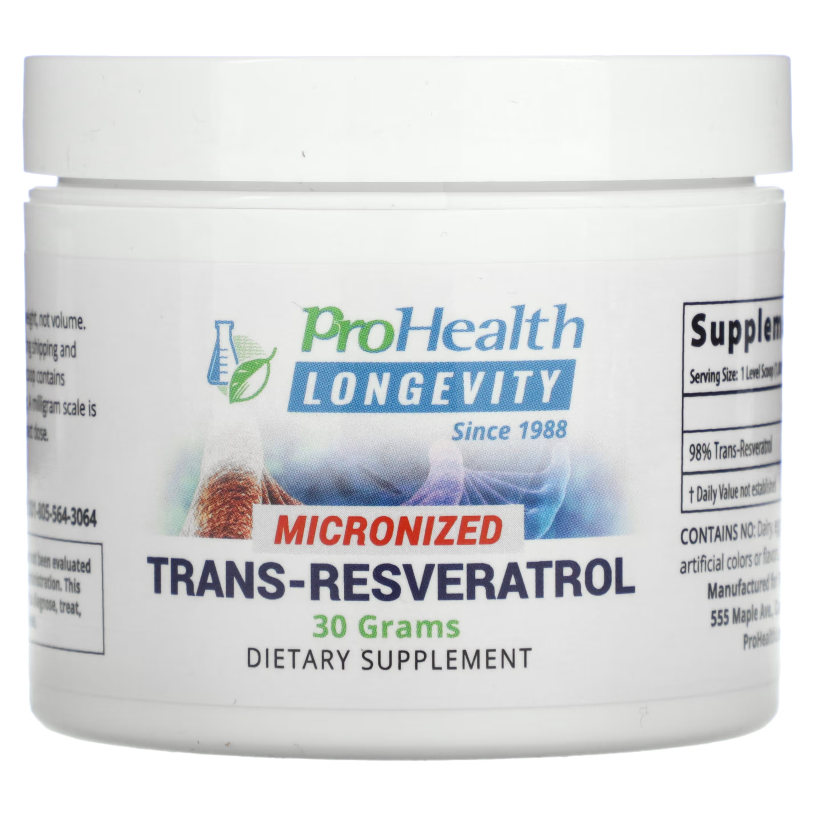 Микронизированный Транс - Ресвератрол ProHealth Longevity, 30 г prohealth longevity микронизированный транс ресвератрол 30 г