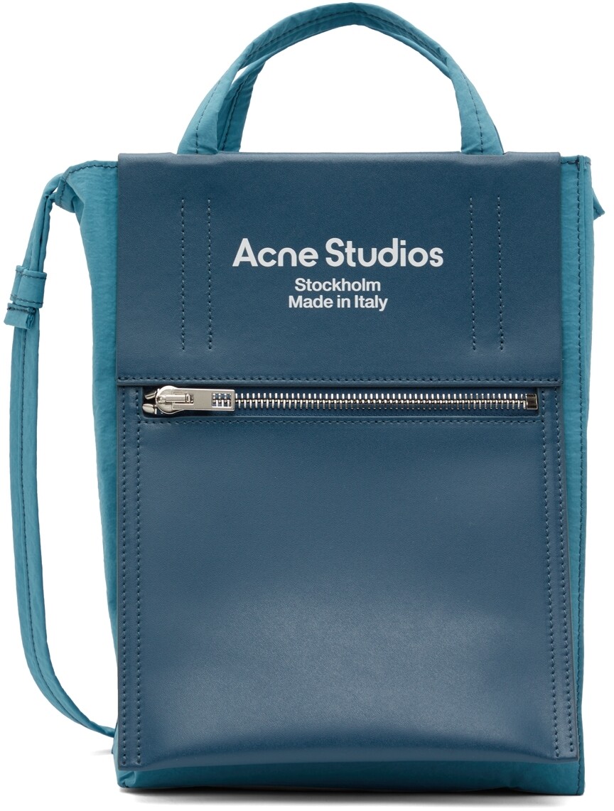 

Синяя объемная сумка из нейлона Papery Acne Studios