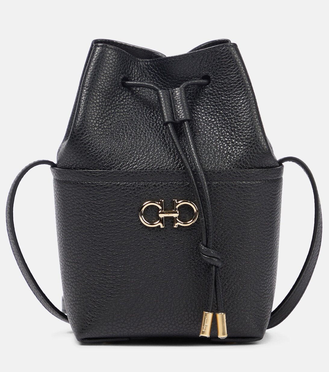 

Сумка-ведро Gancino Mini из кожи Ferragamo, черный