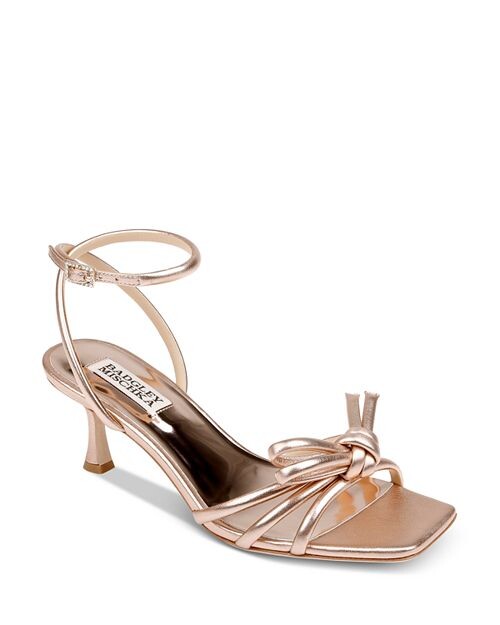 

Женские босоножки Loyalty с ремешком на щиколотке и завязкой на среднем каблуке Badgley Mischka, цвет Pink