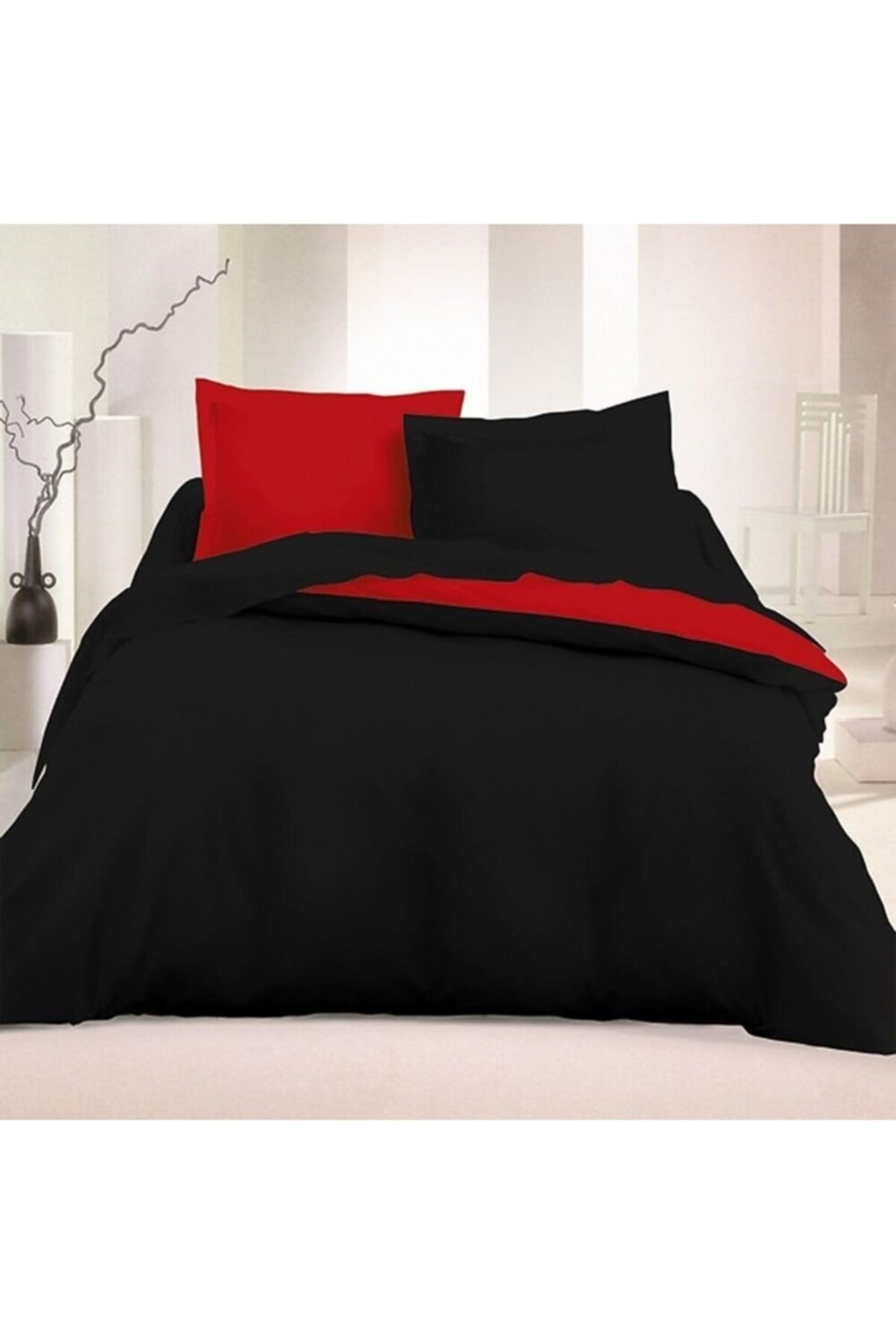 

Комплект пододеяльников Metinev King Size, черный / красный