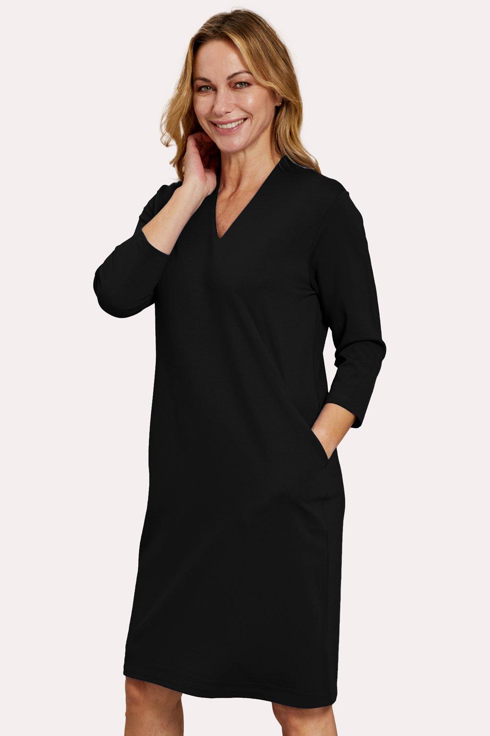 Простое платье Penny с V-образным вырезом и высокой спинкой Penny Plain, черный платье gagaopt базовое 44 размер