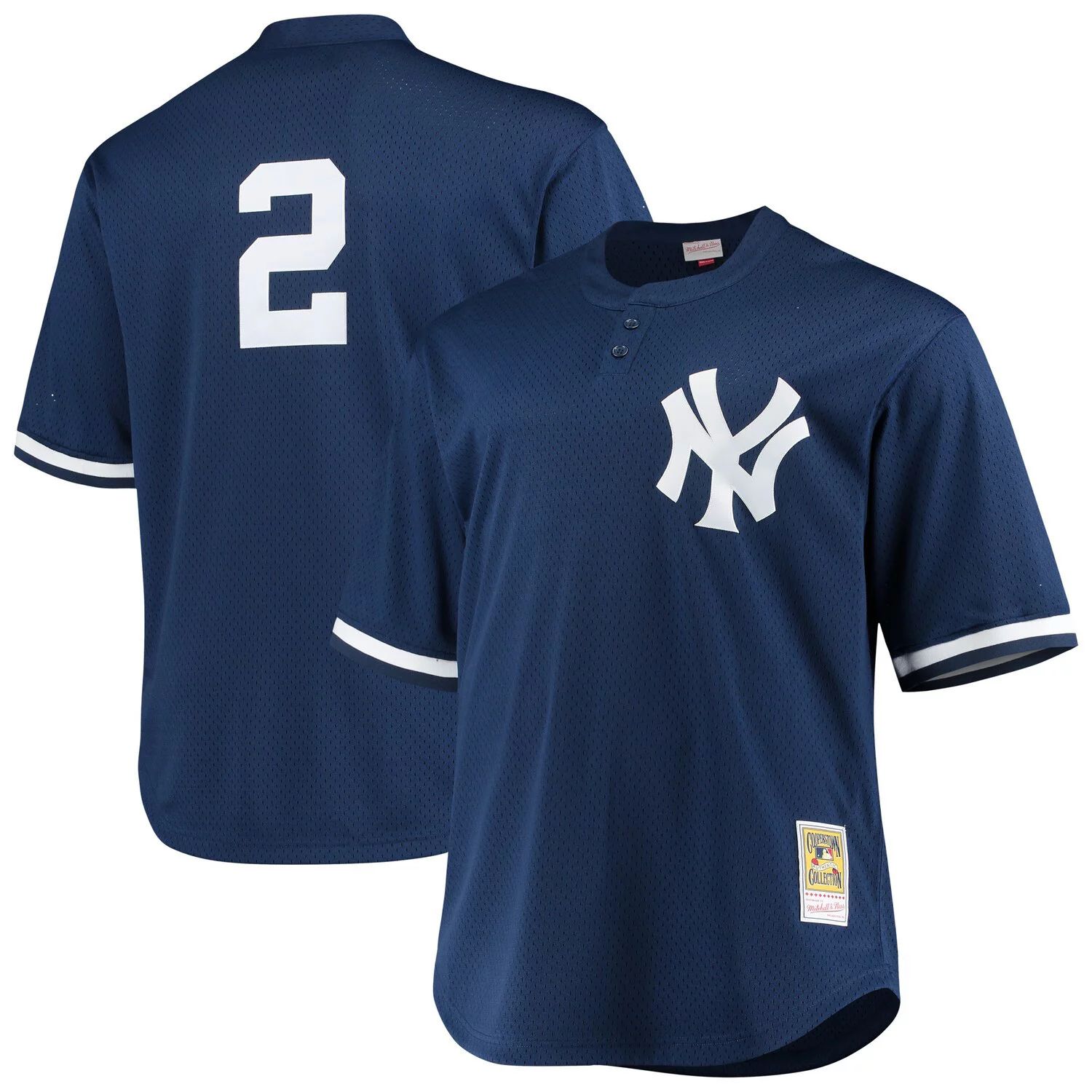 Мужская футболка Mitchell & Ness Derek Jeter Navy New York Yankees Big & Tall, реплика игрока для тренировки ватина