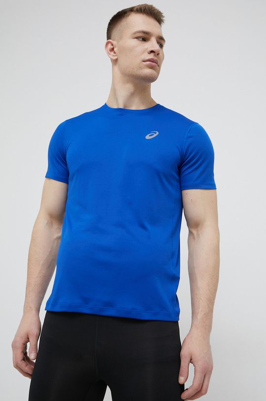 Футболка для бега Asics, синий беговая футболка asics размер m коралловый
