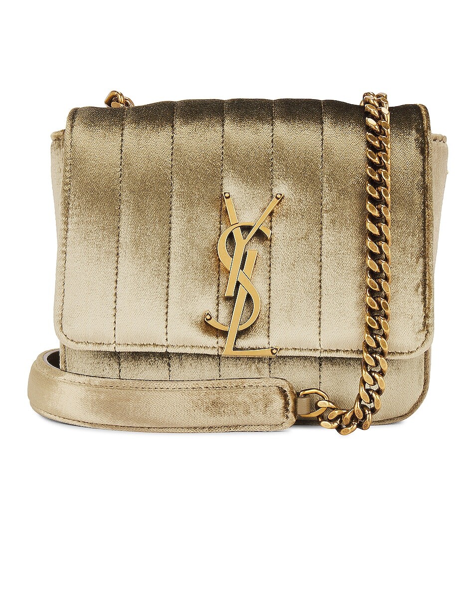 

Сумка кросс-боди Saint Laurent Small Vicky Chain, цвет Dark Vintage Olive