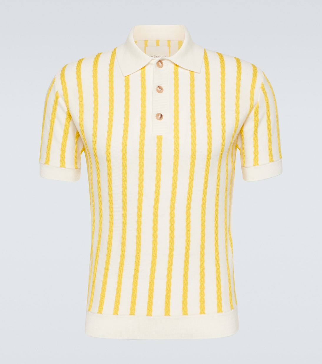 Полосатая шерстяная рубашка-поло King & Tuckfield, желтый футболка king s желтый