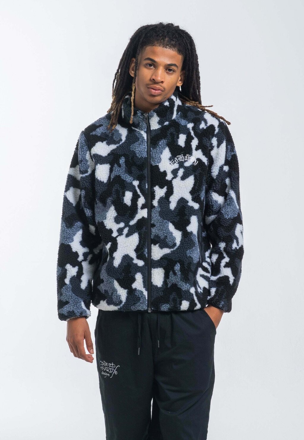 

Флисовая куртка Dragon Rose Camo Zip Thru Borg Ed Hardy, цвет grey camo