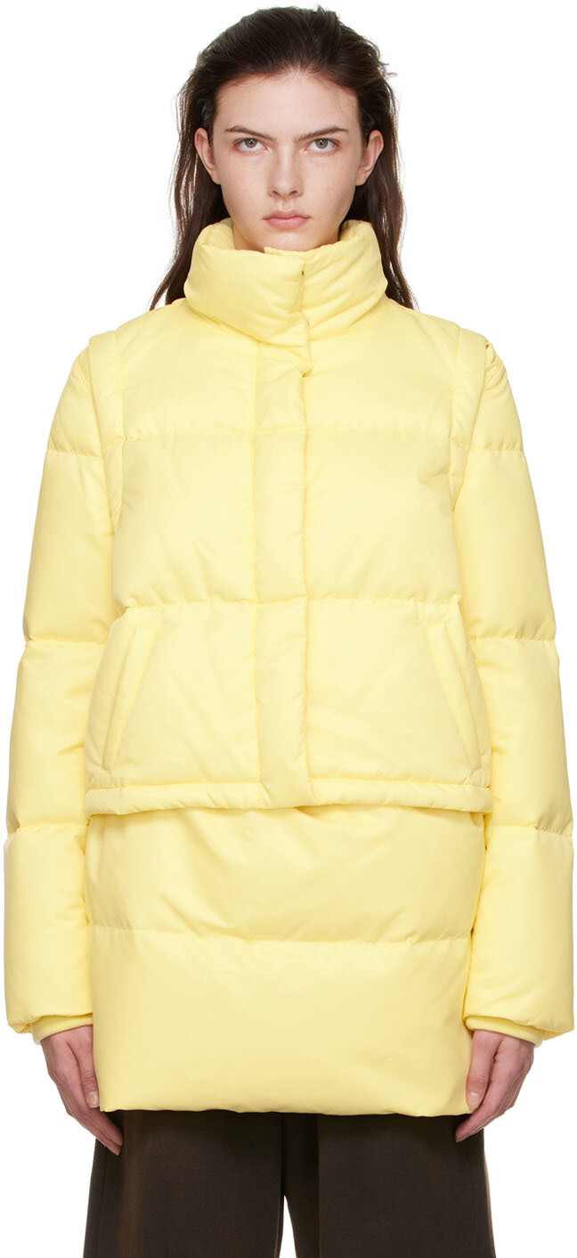 

Желтый нейлоновый пуховик MM6 Maison Margiela