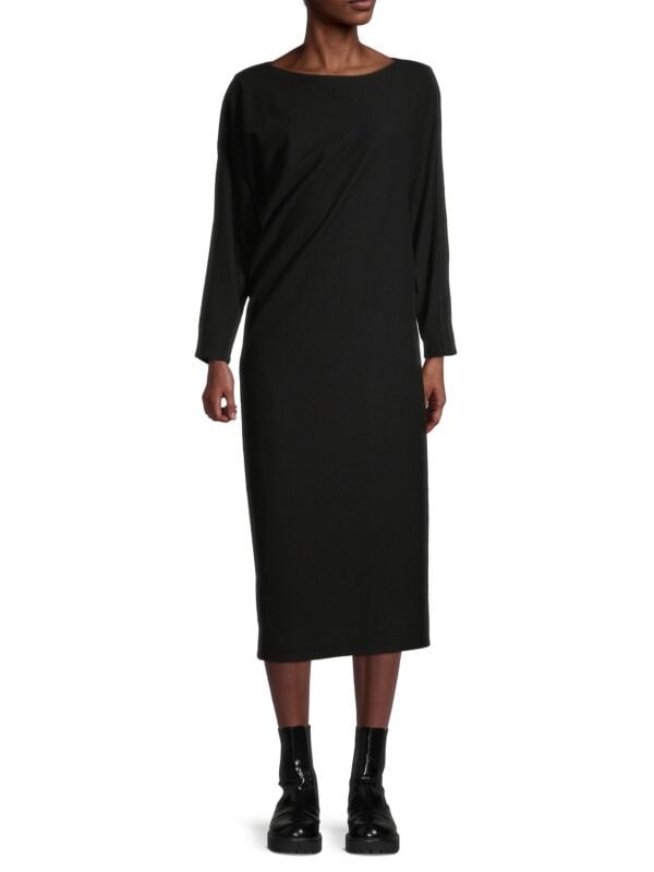 

Платье marcil из смесовой шерсти Lafayette 148 New York Black