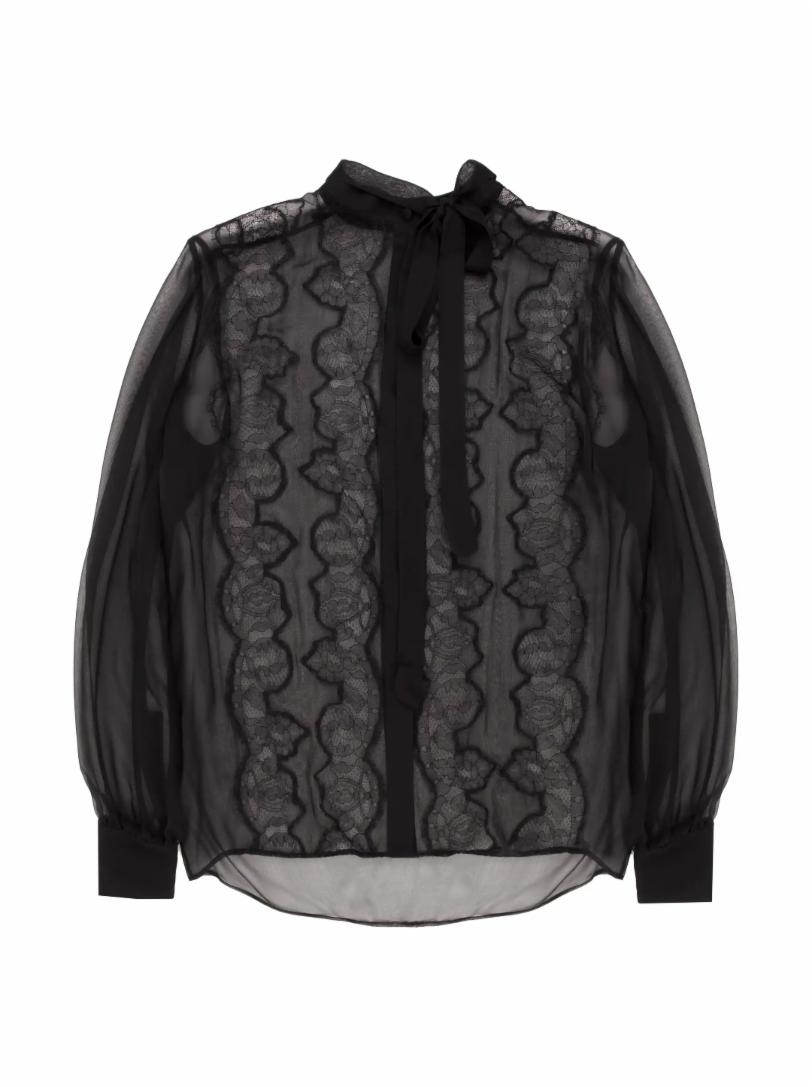 Шифоновая блузка Valentino кофта zarina на пуговицах в горох 42 размер