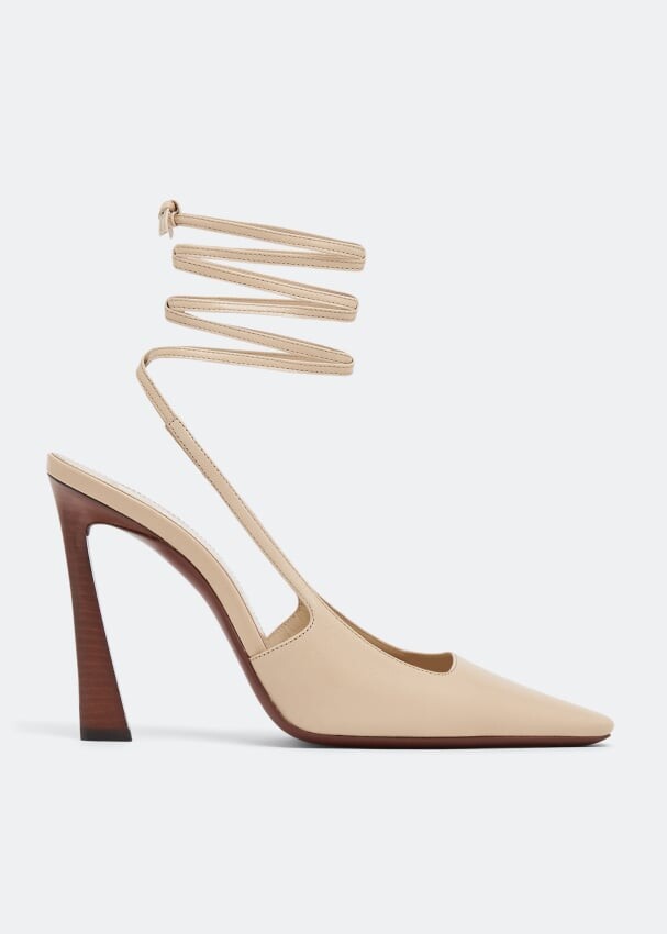 

Туфли SAINT LAURENT Blade slingback pumps, бежевый