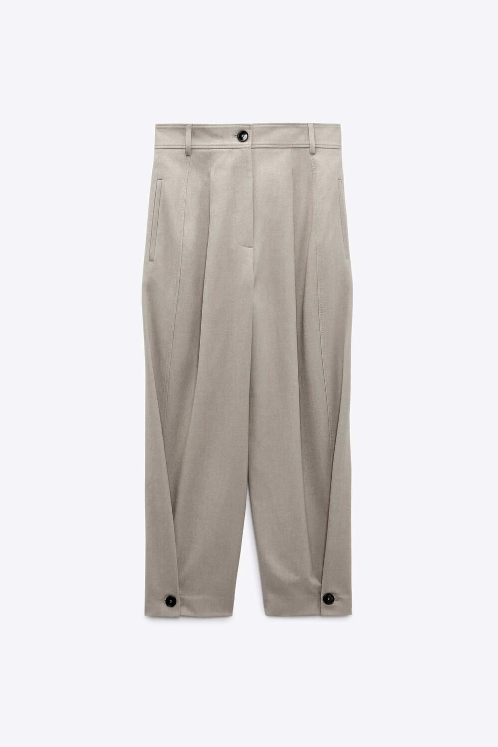 

Брюки Zara Carrot Fit With Darts Detail, бежевый