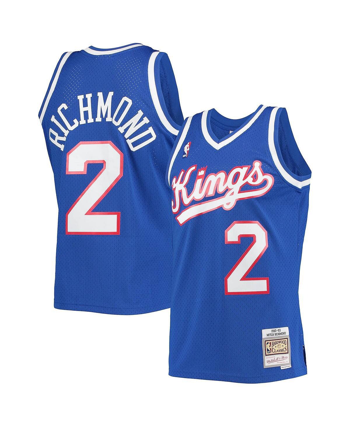 

Мужская футболка mitch richmond blue sacramento kings 1992-93 hardwood classics swingman Mitchell & Ness, синий