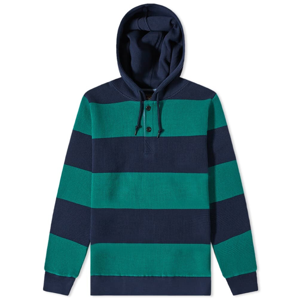 

Толстовка Beams Plus Stripe Waffle Popover Hoody, Серый