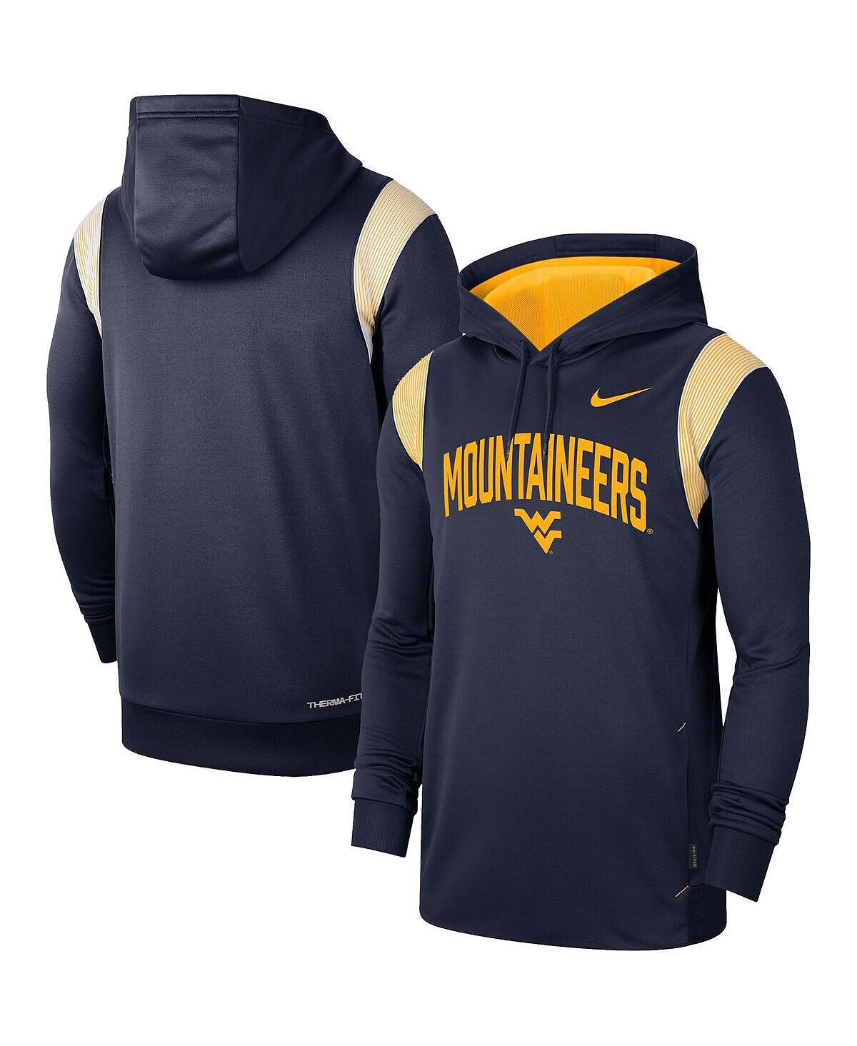 

Мужская темно-синяя толстовка с капюшоном west virginia mountaineers 2022 game day sideline performance pullover Nike, синий