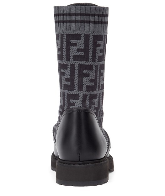 

Кожаные байкерские ботинки из эластичной ткани Fendi